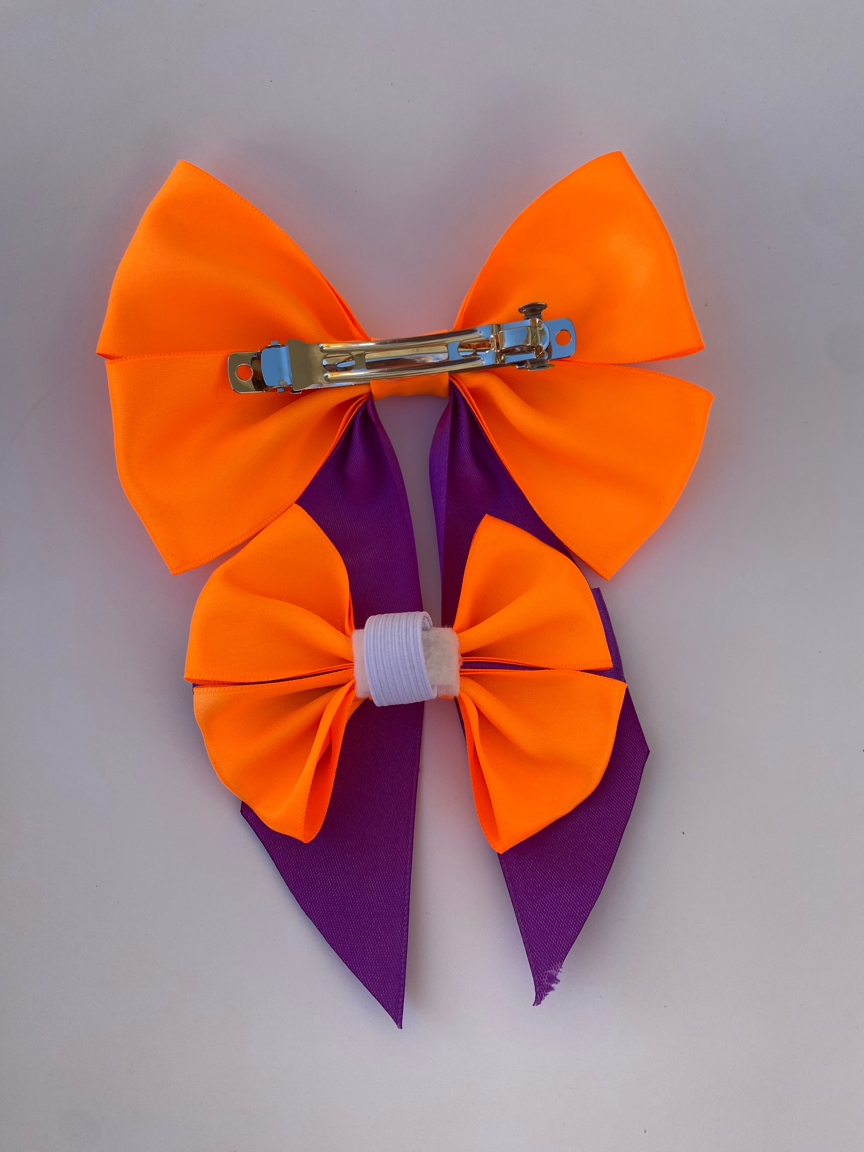 Electric Candy Matching Bow Hair Clip and Collar Attachment