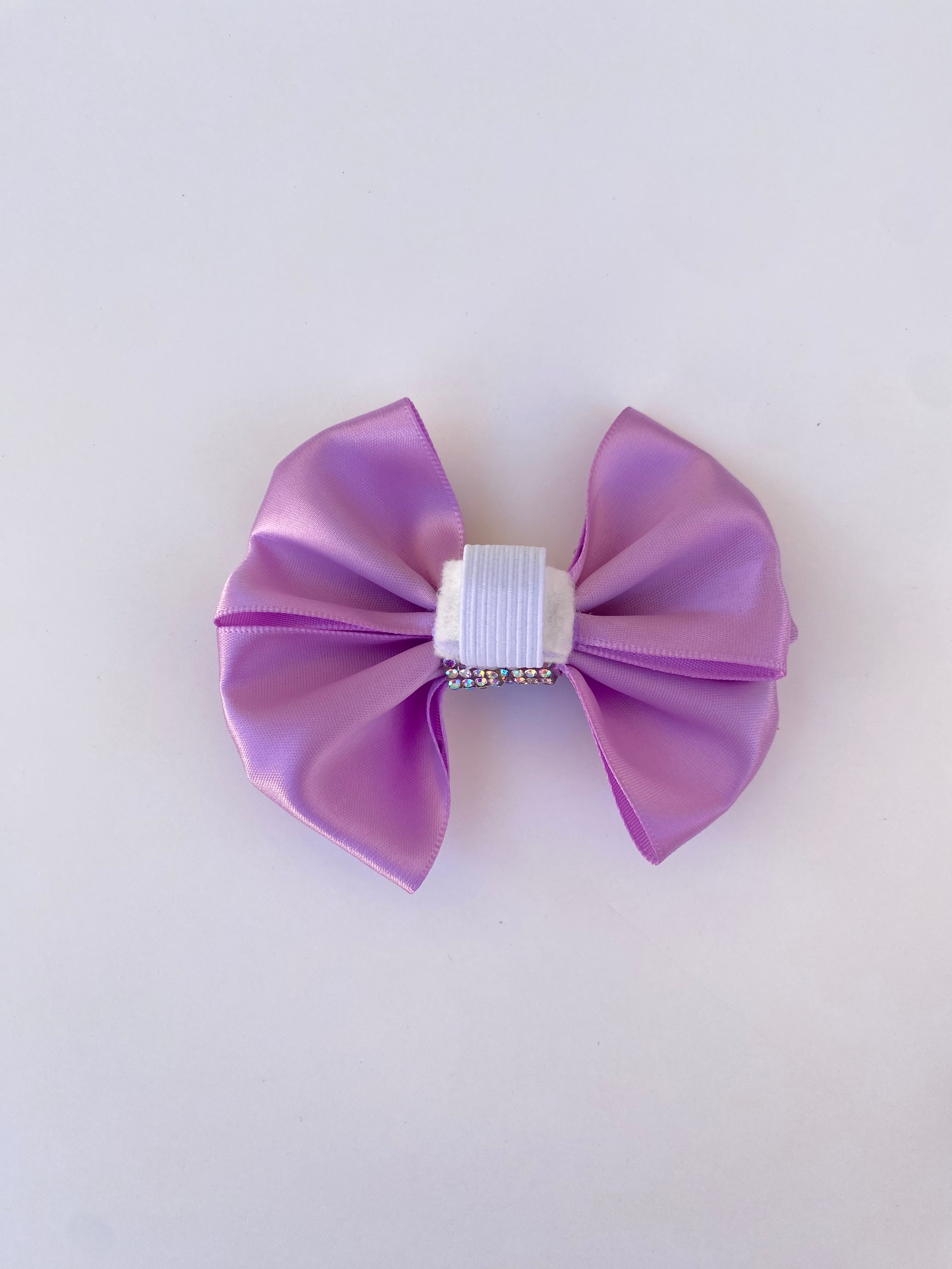 Lilac Glow Rhinestone Bow Collar Attachment