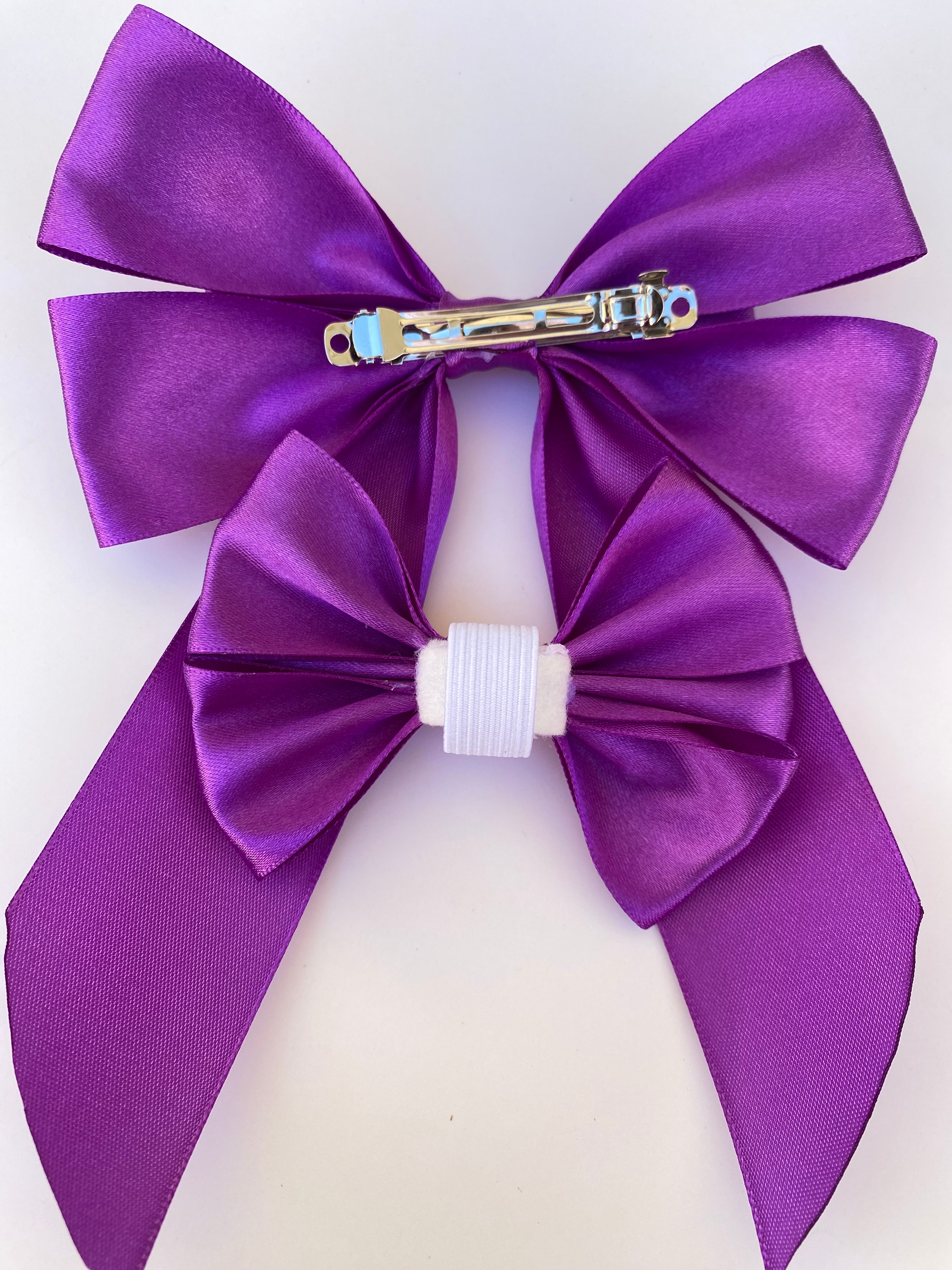 Amethyst Matching Bow Hair Clip and Collar Attachment