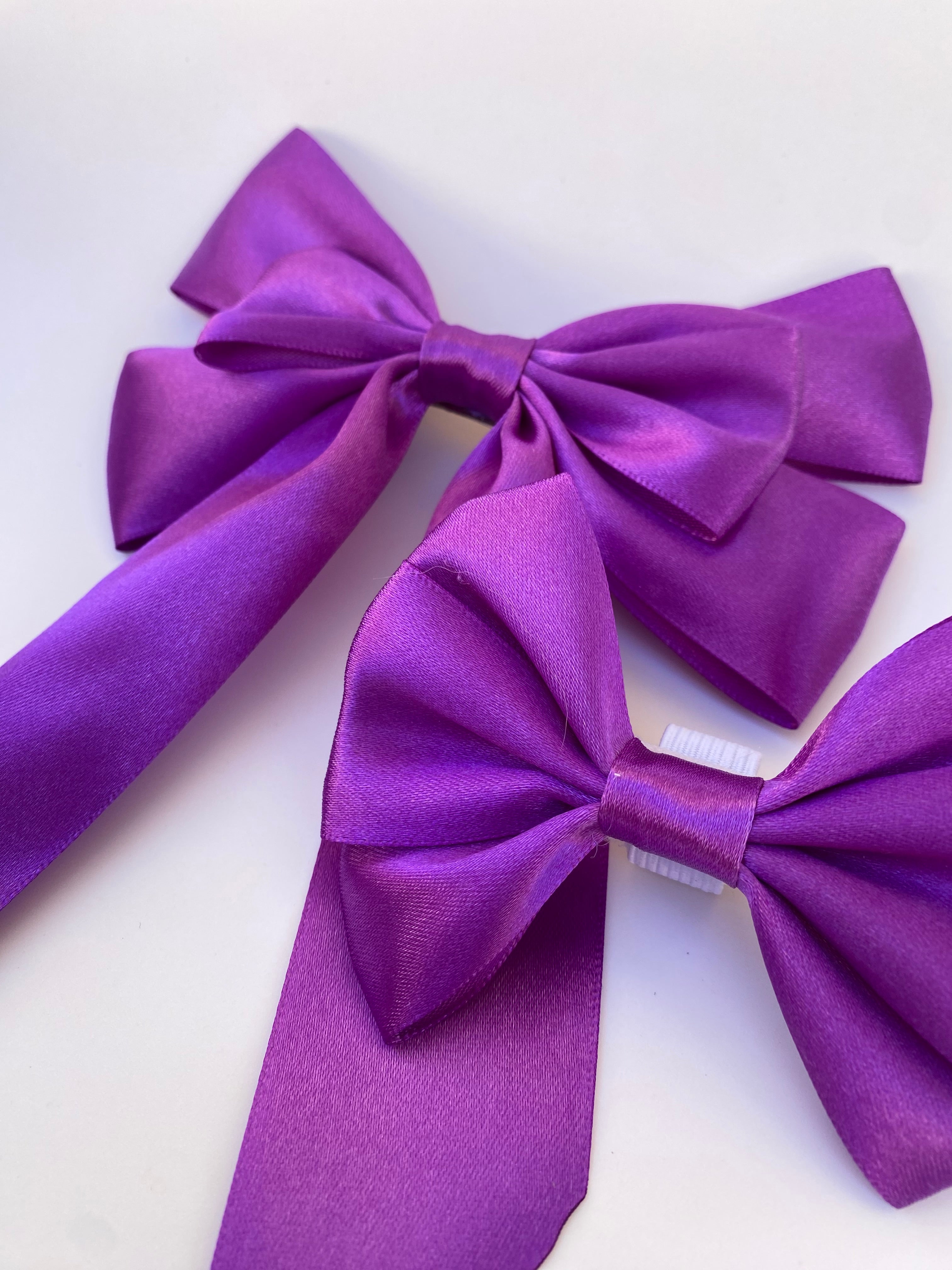 Amethyst Matching Bow Hair Clip and Collar Attachment