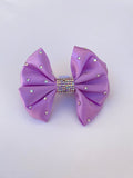 Lilac Glow Rhinestone Bow Collar Attachment