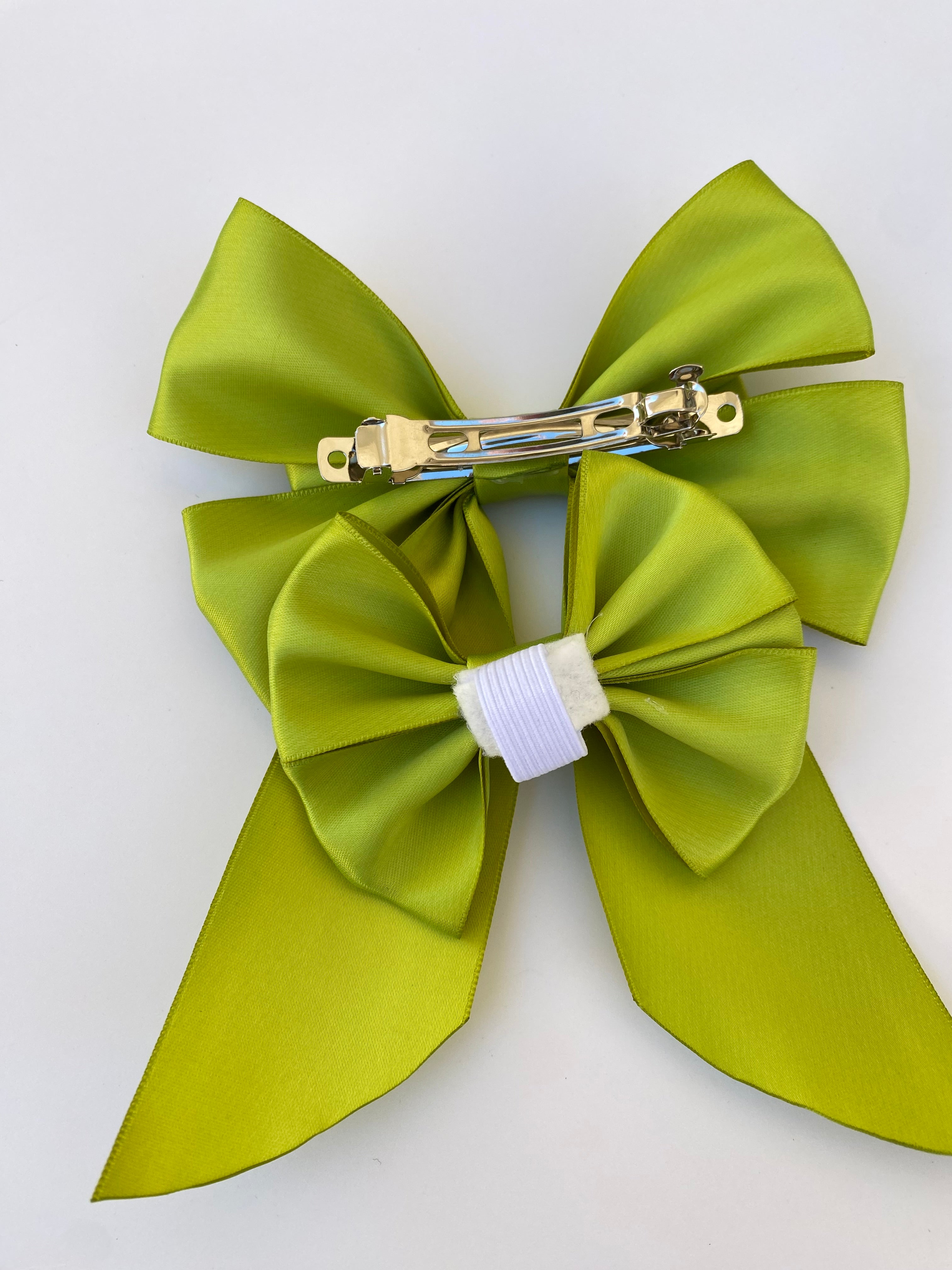 Olive Charm Matching Bow Hair Clip and Collar Attachment