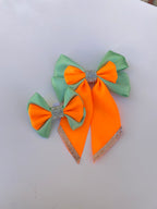 Candy Showgirl Rhinestone Matching Bow Hair Clip and Collar Attachment