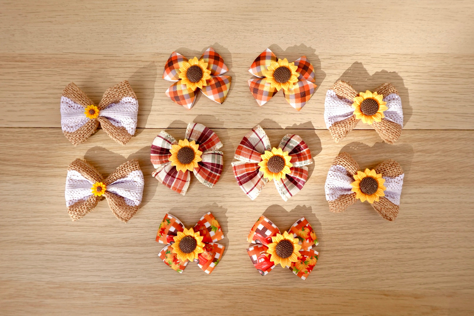 Sunflower Harvest 10-Piece Large Bow Set