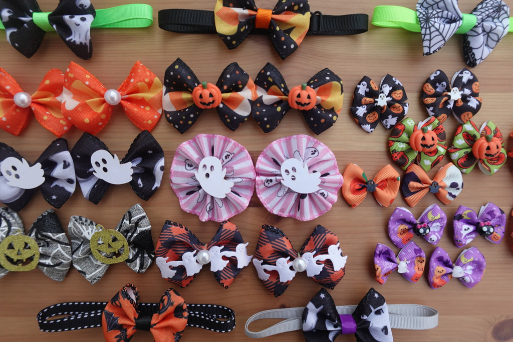 👻 Spooky Style Sampler – 35 Mixed Halloween Bows & Bowties
