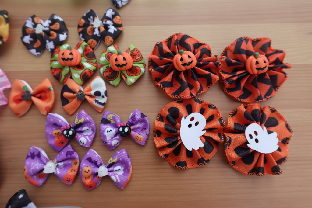 👻 Spooky Style Sampler – 35 Mixed Halloween Bows & Bowties