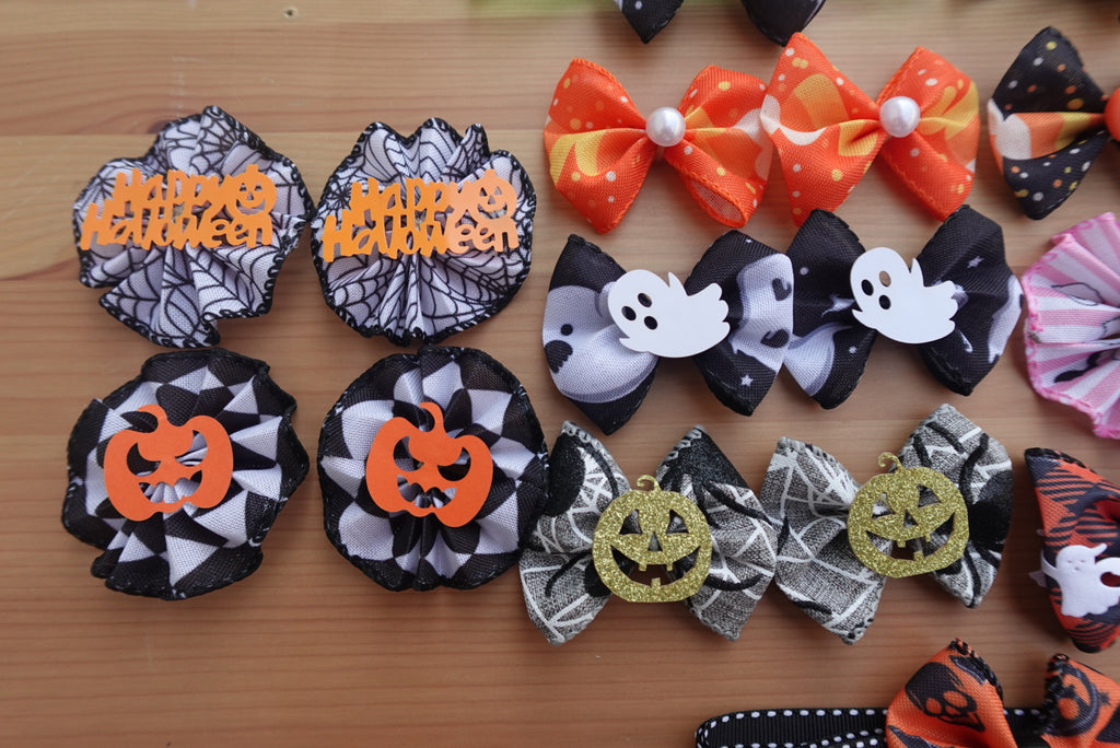 👻 Spooky Style Sampler – 35 Mixed Halloween Bows & Bowties