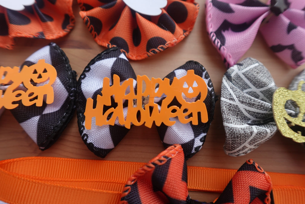 🎃 The Haunted Groomer’s Pack – 35 Assorted Dog Bows & Bowties